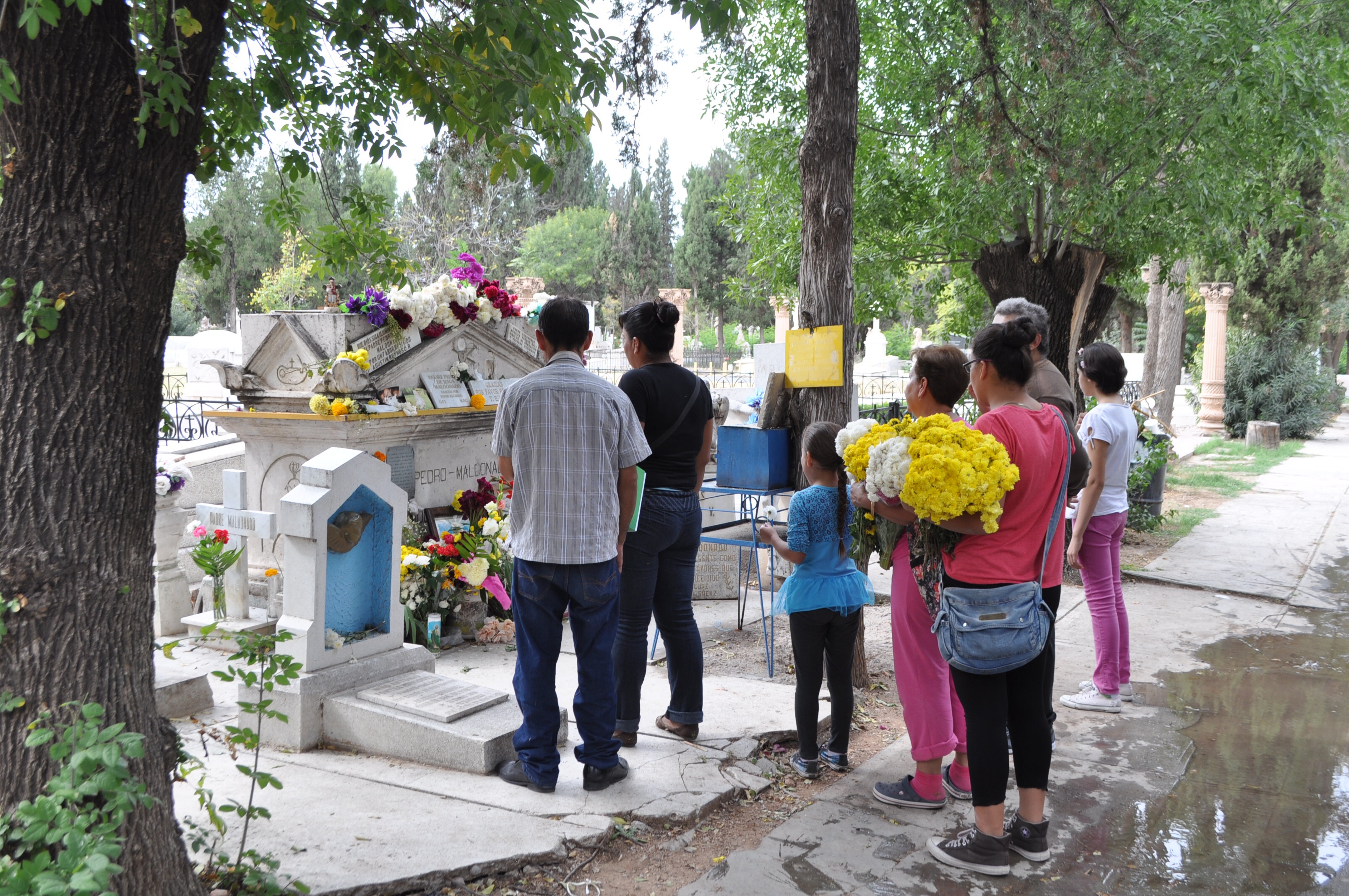 Visitan la tumba